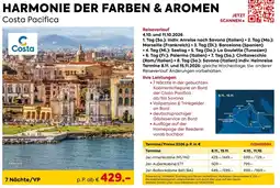Billa Reisen HARMONIE DER FARBEN & AROMEN Costa Pacifica Angebot