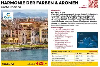 HARMONIE DER FARBEN & AROMEN Costa Pacifica