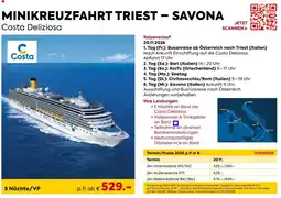 Billa Reisen MINIKREUZFAHRT TRIEST - SAVONA Costa Deliziosa Angebot
