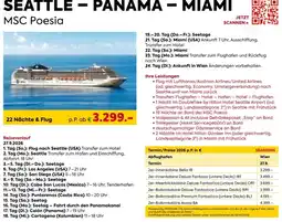 Billa Reisen Seattle - panama - miami msc poesia Angebot