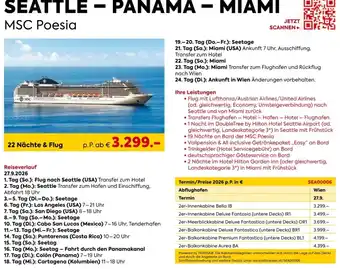 Seattle - panama - miami msc poesia
