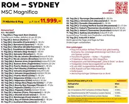 Billa Reisen ROM - SYDNEY MSC Magnifica Angebot
