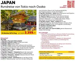 Billa Reisen JAPAN Rundreise von Tokio nach Osaka Angebot