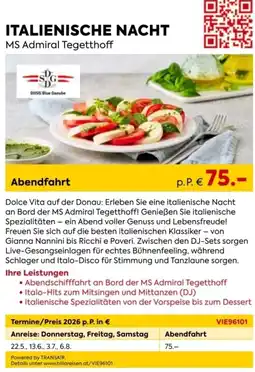 Billa Reisen ITALIENISCHE NACHT MS Admiral Tegetthoff Angebot