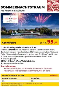 Billa Reisen SOMMERNACHTSTRAUM MS Kaiserin Elisabeth Angebot
