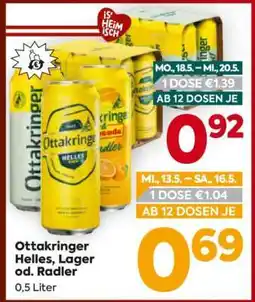 Billa Ottakringer Helles, Lager od. Radler Angebot