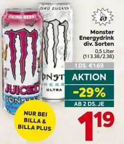 Billa Monster Energydrink div. Sorten Angebot