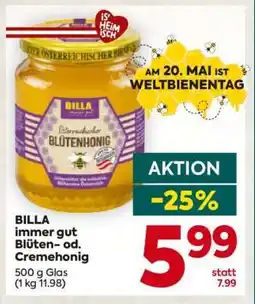 Billa BILLA immer gut Blüten- od. Cremehonig Angebot