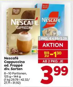 Billa Nescafé Cappuccino od. Frappé div. Sorten Angebot