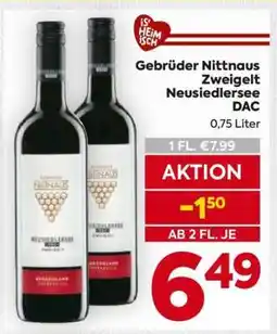 Billa Gebrüder Nittnaus Zweigelt Neusiedlersee DAC Angebot
