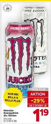 Billa Monster Energydrink div. Sorten Angebot