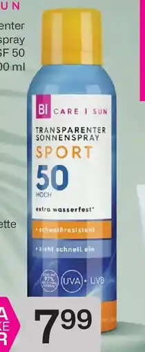 Bipa SUN Transparenter Sonnenspray Sport LSF 50 Angebot