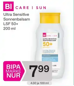 Bipa SUN Ultra Sensitive Sonnenbalsam LSF 50+ Angebot