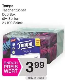 Bipa Tempo Taschentücher Duo Box Angebot