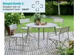 Bauhaus Beispiel-Kombi 2: Diningtisch 'Solo' mit 4x Regiestuhl 'Sarah' 558,60* Angebot