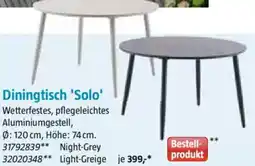 Bauhaus Diningtisch 'Solo' Wetterfestes, pflegeleichtes Aluminiumgestell, Angebot