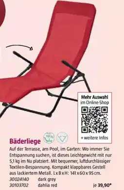 Bauhaus Bäderliege Angebot