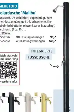Bauhaus Solardusche 'Malibu' Angebot