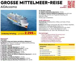 Billa Reisen GROSSE MITTELMEER-REISE AIDAcosma Angebot