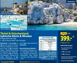 Lidl Reisen Türkei & Griechenland Lykische Küste & Rhodos Angebot