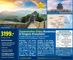 Lidl Reisen Zauberhaftes China Rundreise & Yangtze-Kreuzfahrt Angebot