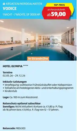 Hofer Reisen Hotel olympia Angebot