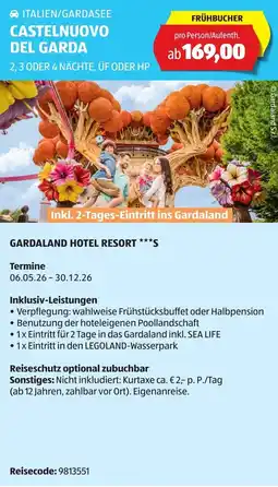 Hofer Reisen Gardaland hotel resort s Angebot