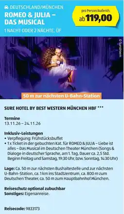 Hofer Reisen Sure hotel by best western münchen hbf Angebot
