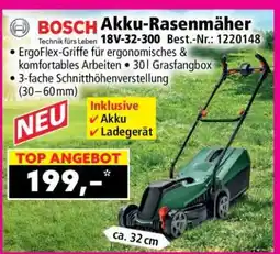 Norma BOSCH Akku-Rasenmäher Angebot