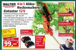 Norma WALTER 4 in 1 Akku-Heckenschere/-Entaster 12V Angebot