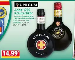 Norma Unicum Anno 1790 Kräuterlikör Angebot