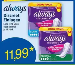 Norma Always discreet Einlagen Angebot