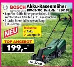 Norma BOSCH Akku-Rasenmäher 18V-32-300 Angebot