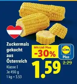 Lidl Zuckermais gekocht aus Österreich Angebot