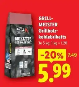 Lidl GRILLMEISTER Grillholzkohlebriketts Angebot