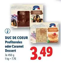 Lidl Duc De Coeur Profiteroles oder Caramel Dessert Angebot