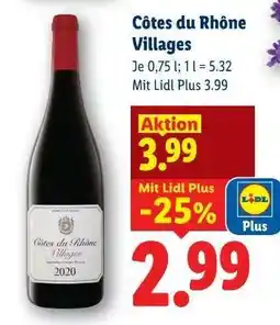Lidl Côtes du Rhône Villages Angebot