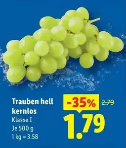 Lidl Trauben hell kernlos Angebot