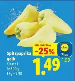 Lidl Spitzpaprika gelb Angebot
