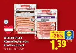 Lidl WIESENTALER Kümmelbraten oder Knoblauchspeck Angebot