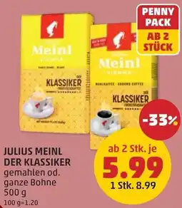PENNY Julius meinl der klassiker gemahlen od. ganze bohne Angebot