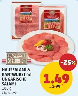 PENNY Haussalami & kantwurst od. ungarische salami Angebot