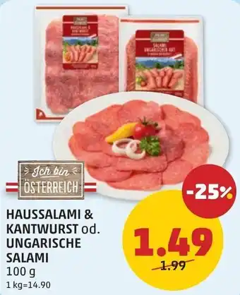 PENNY Haussalami & kantwurst od. ungarische salami Angebot
