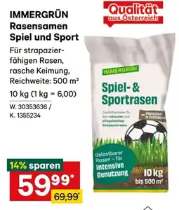 Lagerhaus Immergrün rasensamen spiel und sport Angebot