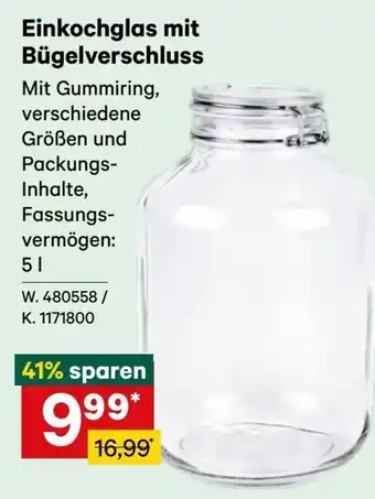 Lagerhaus Einkochglas mit bügelverschluss Angebot
