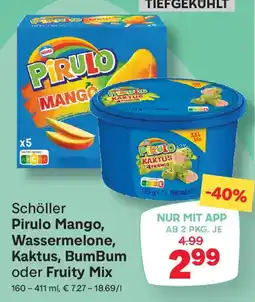 MPreis Schöller Pirulo Mango Wassermelone Kaktus BumBum oder Fruity Mix Angebot