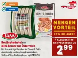 Interspar Rostbratwurstel oder Mini-Berner aus Österreich Angebot