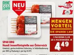 Interspar Spar bbq hendl innenfiletspieße aus österreich Angebot