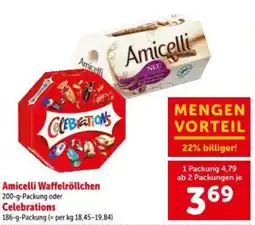 Interspar Amicelli Waffelröllchen - Celebrations Angebot