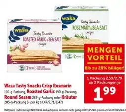 Interspar Wasa tasty snacks crisp rosmarin Angebot